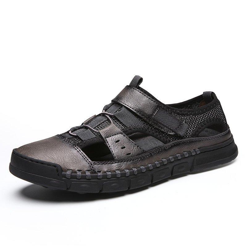 Men Comfy Flat Heel Summer Leather Sandals - Image 3