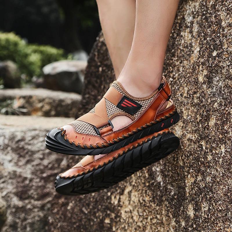 Men Leather Sports Canyoning Waterproof Sandals - Image 7