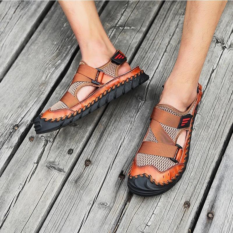 Men Leather Sports Canyoning Waterproof Sandals - Image 9
