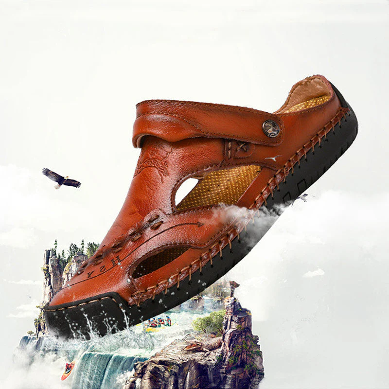 Men's Casual Breathable Handmade Leather Sandals - Image 7
