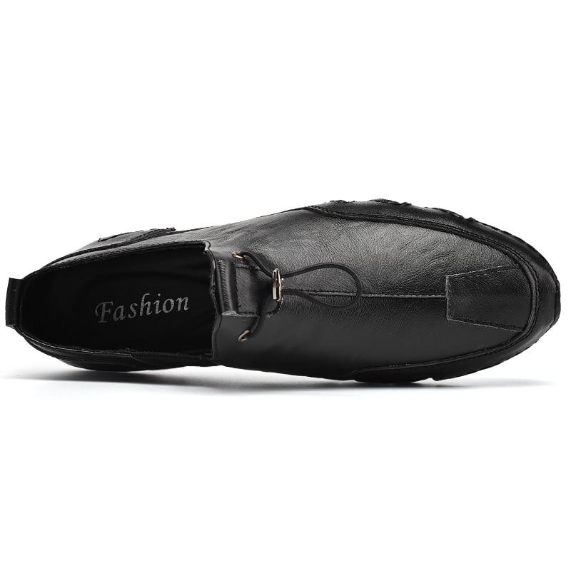 Men Loafers Casual Leather Flats Light Slip-on Moccasins - Image 3